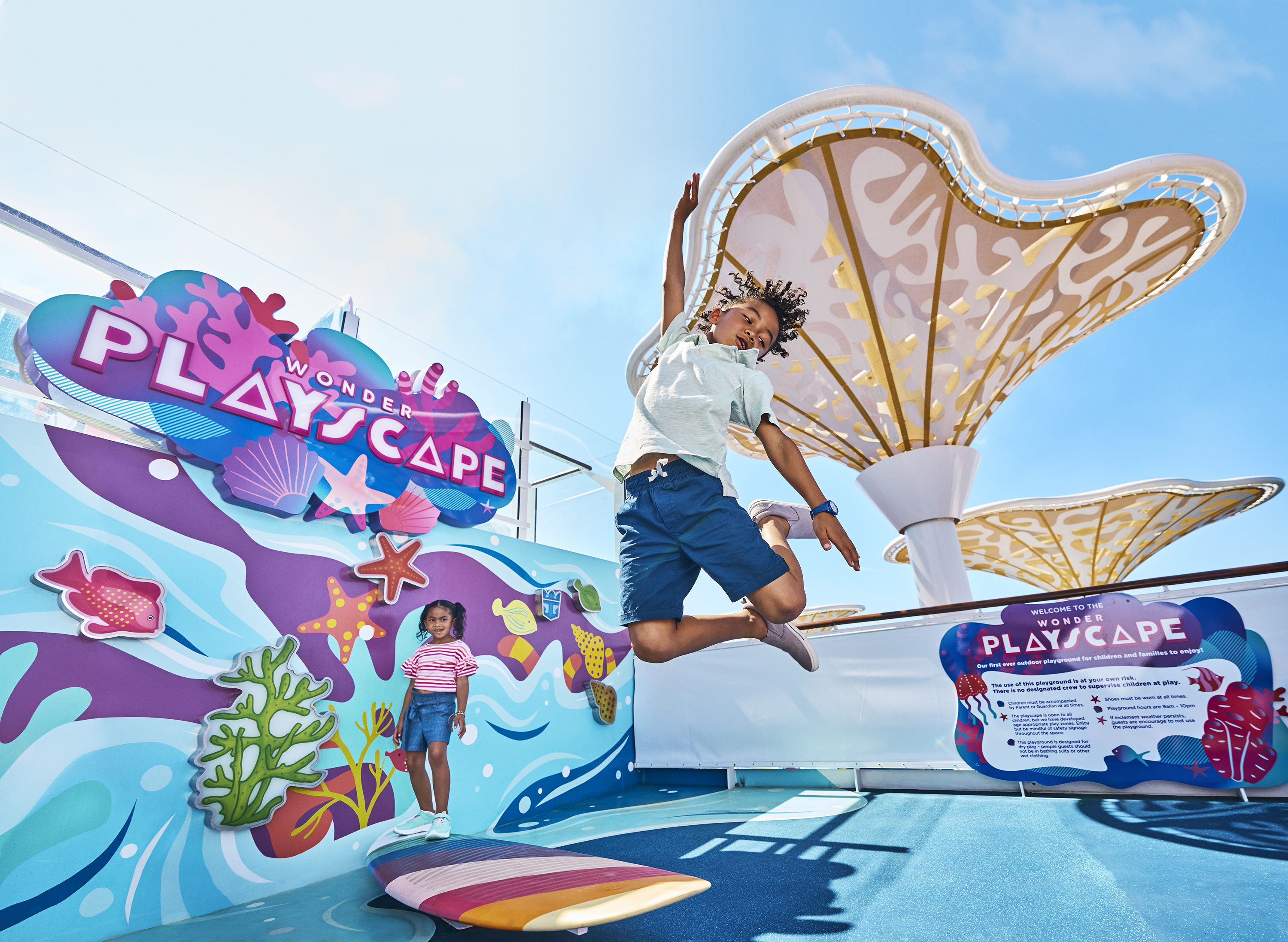 Wonder Playscape – et interaktivt utendørs lekeområde for barn, med en imponerende utsikt