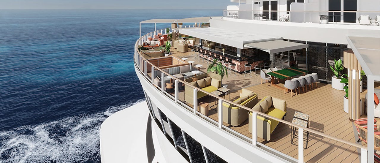 Unn deg en drink i noen av solsengene på Indulge Food Hall