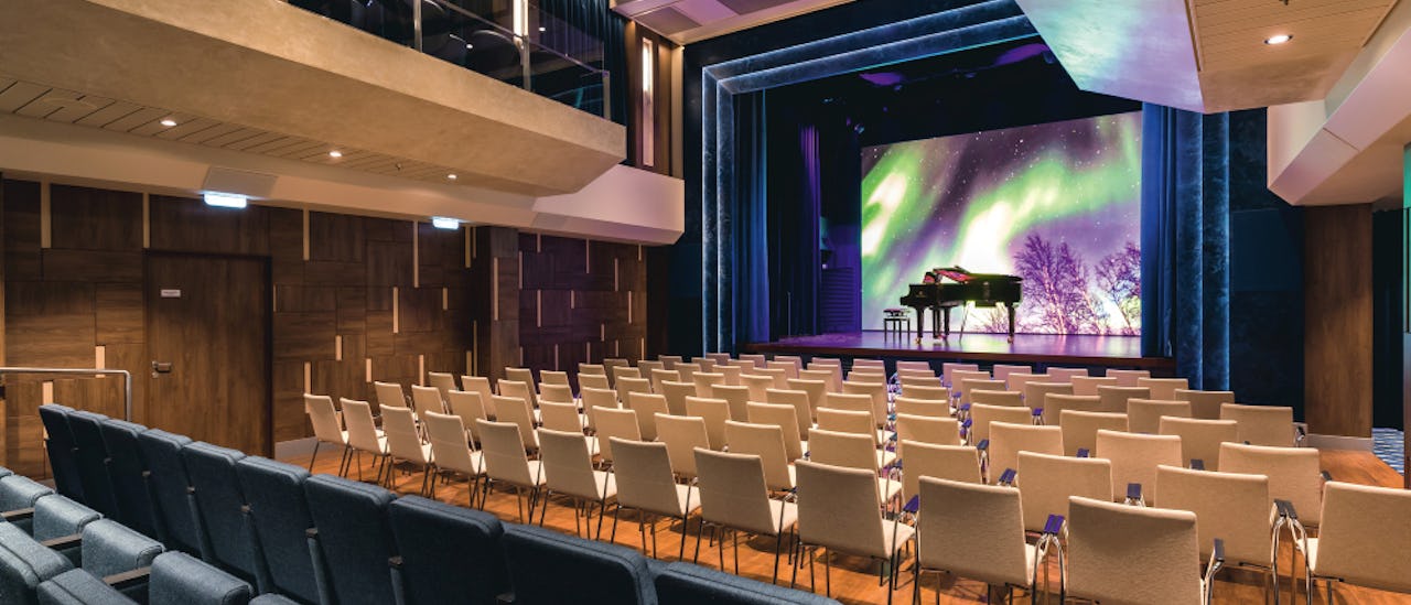 The Schaubühne is a modern theater featuring cutting-edge technology for magic, drama, and live concerts