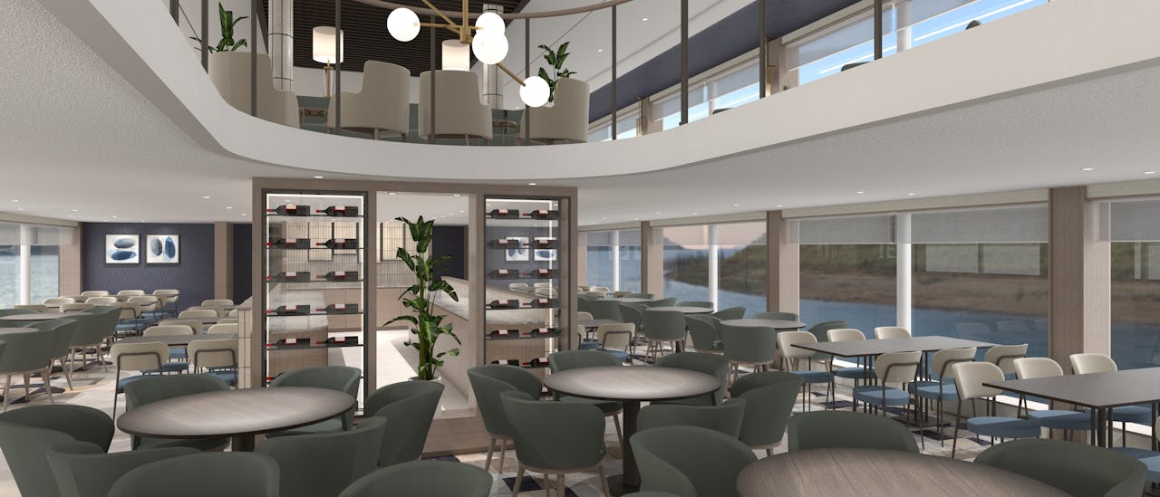 Riverside er hovedrestauranten.