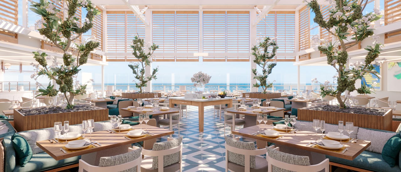 The Marquee is an alfresco dining venue that incorporates The Grill ("hot rocks" BBQ food) and Spaccanapoli (pizzeria).