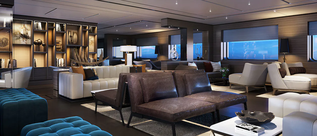 The Living Room - diffused lighting transforms the space into a cocktail lounge with piano bar