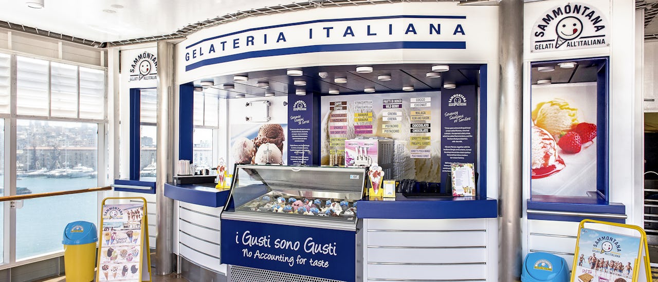 Gelato – på MSC Cruises smaker som den gjør i Italia.