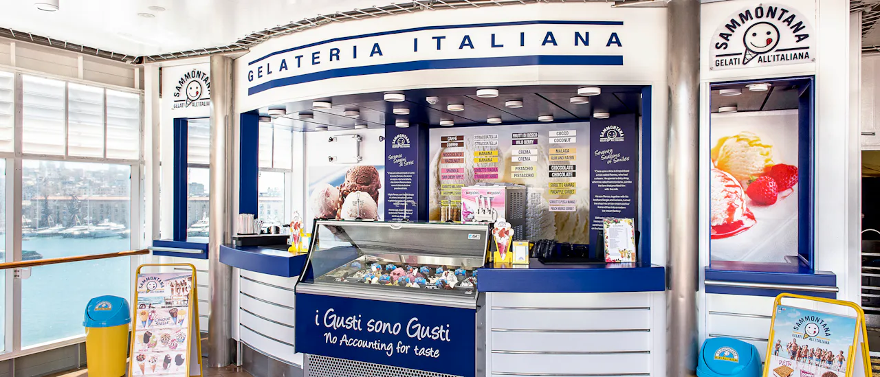 Gelato – på MSC Cruises smaker som den gjør i Italia.