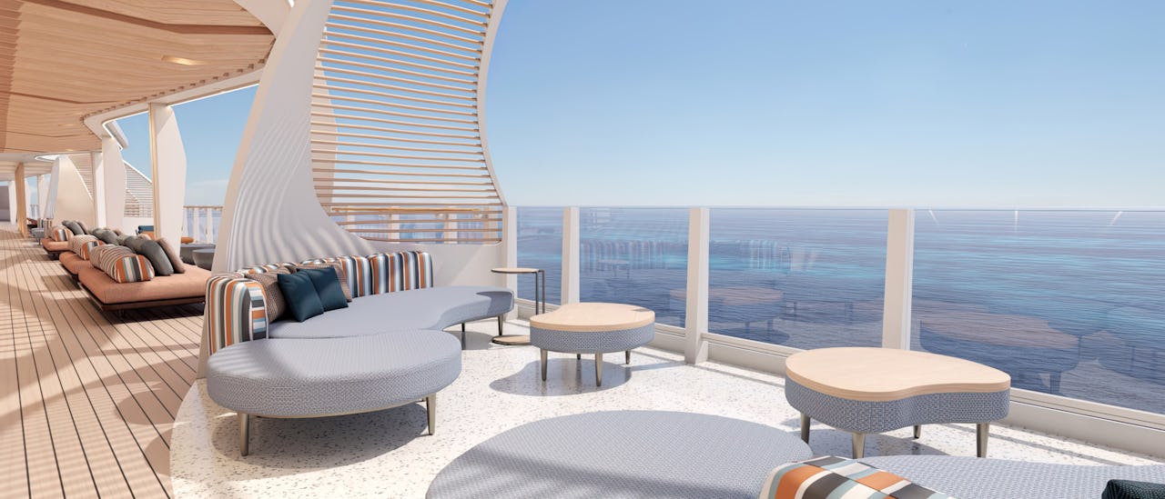 Nyt av den avkobblende atmosfæren på La Terraza