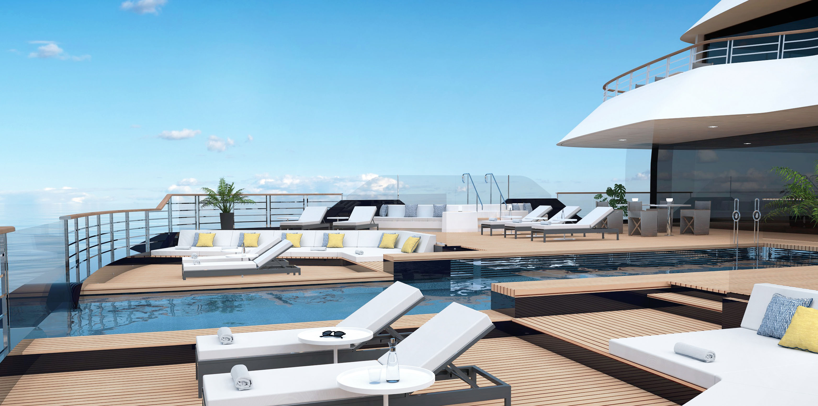 Enjoy the sun at the main pool