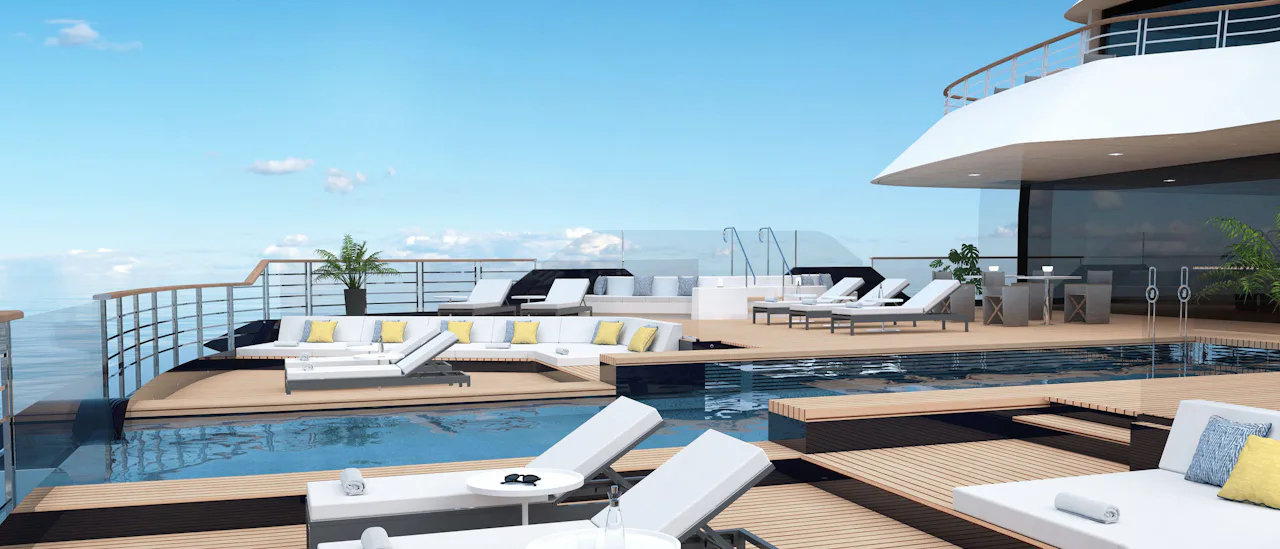 Enjoy the sun at the main pool