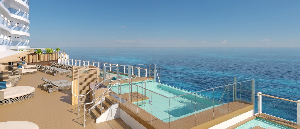 Ocean Boulevard, går rundt åttende dekk, tilbyr fantastisk 360-graders sjøsutsikt