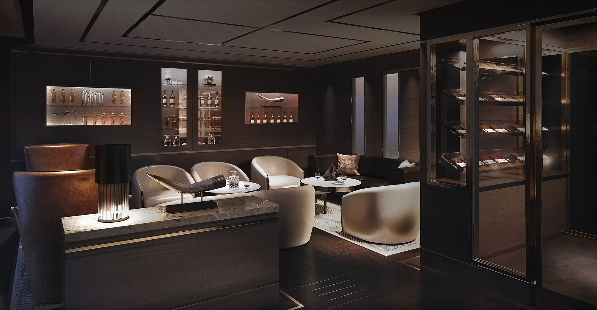 The Humidor - Cap off your day with a premium cognac in this intimate lounge