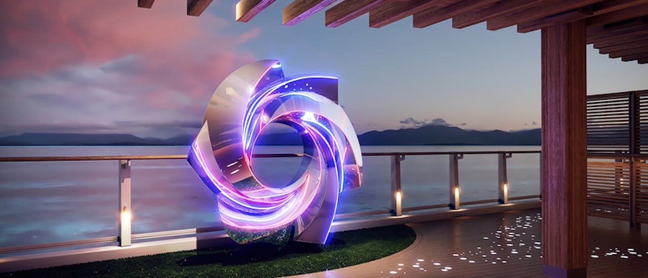 The Concourse, en utendørs skulpturhage med seks installasjoner designet av Alexander Krivosheiw.