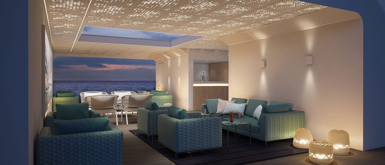 Komfortabel utendørs Lounge område.