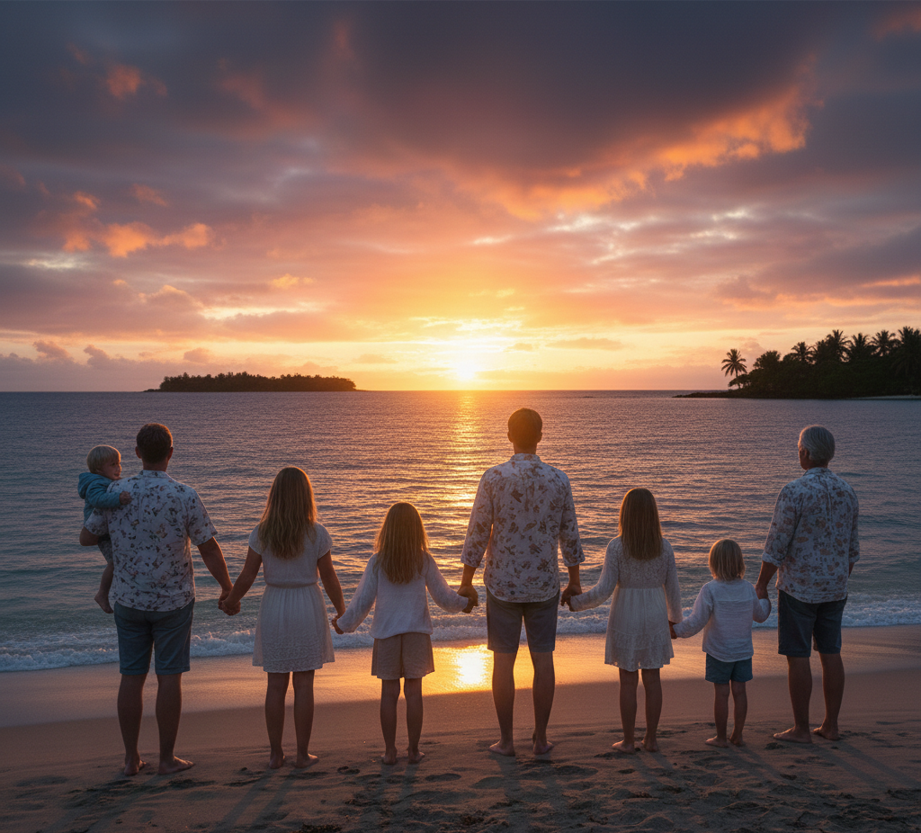 Flergenerasjonsfamilie på cruise med aktiviteter for alle aldre